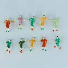 100 шт/партия новая шкала 1/50 1/75 модель цветной рисунок Окрашенные футбольные люди смолы