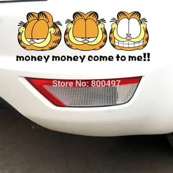

10 x Car Styling Cute Garfields Money Money Come to Me Car Sticker Body Decal for Mazda Tesla Chevrolet Volkswagen Hyundai Lada
