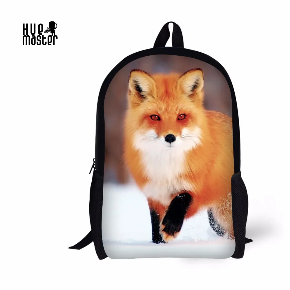 ##BUY HUE MASTER Fox School Bags For Girls Boys Bolsa Escolar Mochilas Escolares 17 Inch Leisure Schoolbag Backpack Light Study Bag