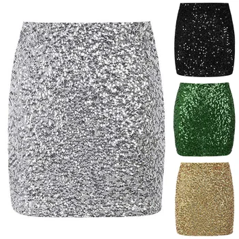 

Arrival Sexy Club Gold Paillettes Mini Skirts For Women Pencil Thin High Tail Rock Casual Bodycon Short Party Beach Black Rock