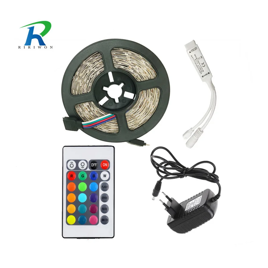 

2835 Led Strip 15 M 20M Led Ribbon IP20 RGB Tape Remote Controller Led strip Light DC 12V power adapter 24 key Controller kit
