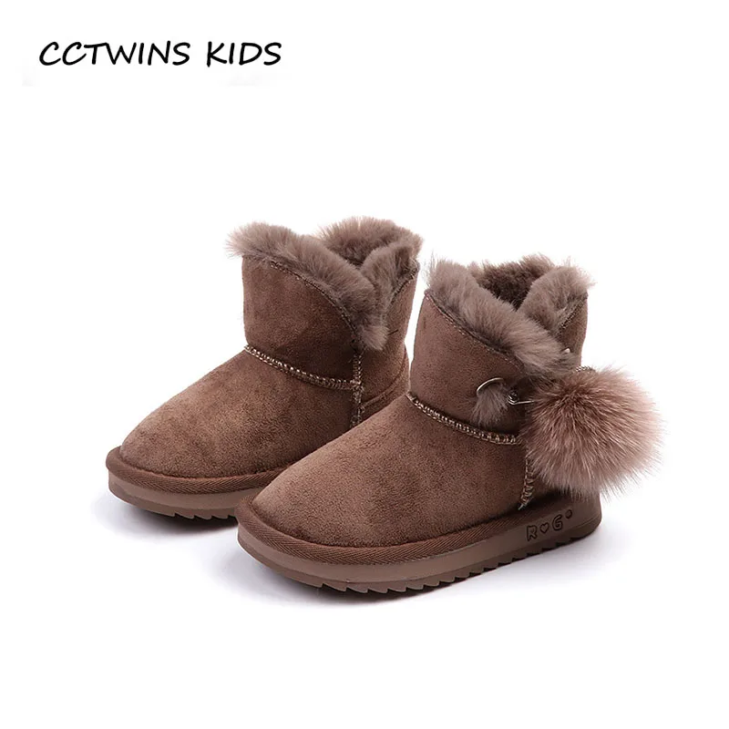

CCTWINS KIDS 2018 Winter Baby Girl Mid Calf Boot Children Fashion Black Sown Boot Boy Brand Warm Shoe Black CS1518