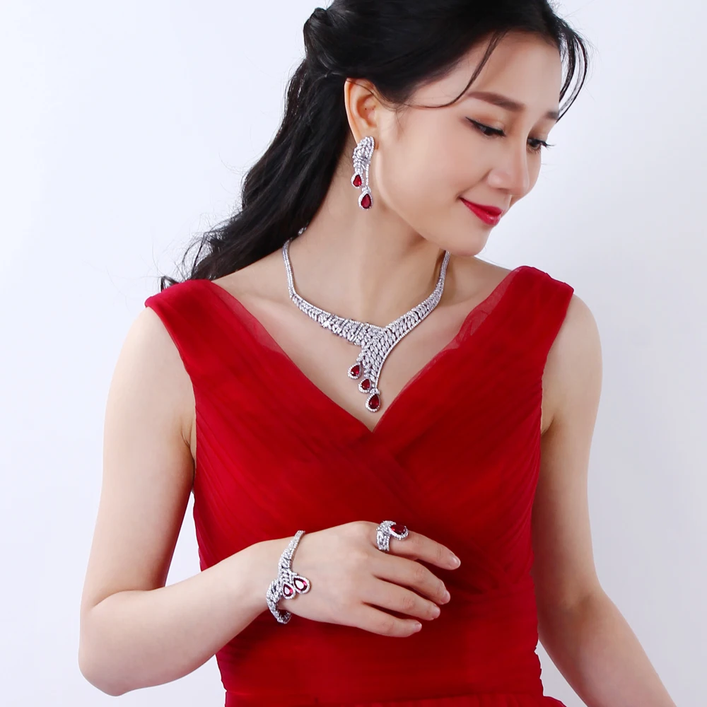 red diamond wedding jewelry sets (15)