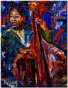 

jazz Modern Contemporary Original Abstract Art Canvas African American Art JAZZ SAXOPHONIST No.04