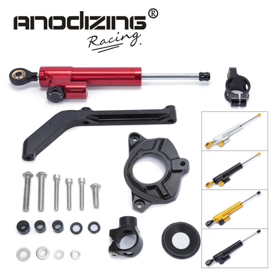

Motorcycle CNC Steering Damper Stabilizerlinear Reversed Safety Control with Bracket For Kawasaki Z1000 2014-2016