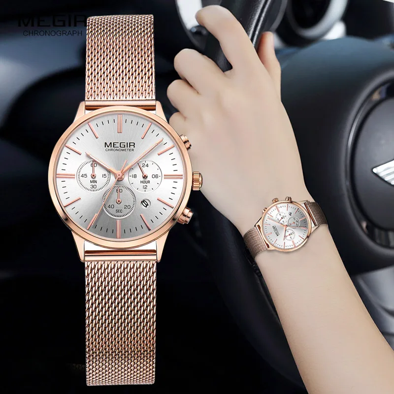 

MEGIR Brand Luxury Women Watches Fashion Quartz Ladies Watch Sport Relogio Feminino Clock Wristwatch for Lovers Girl Friend 2011