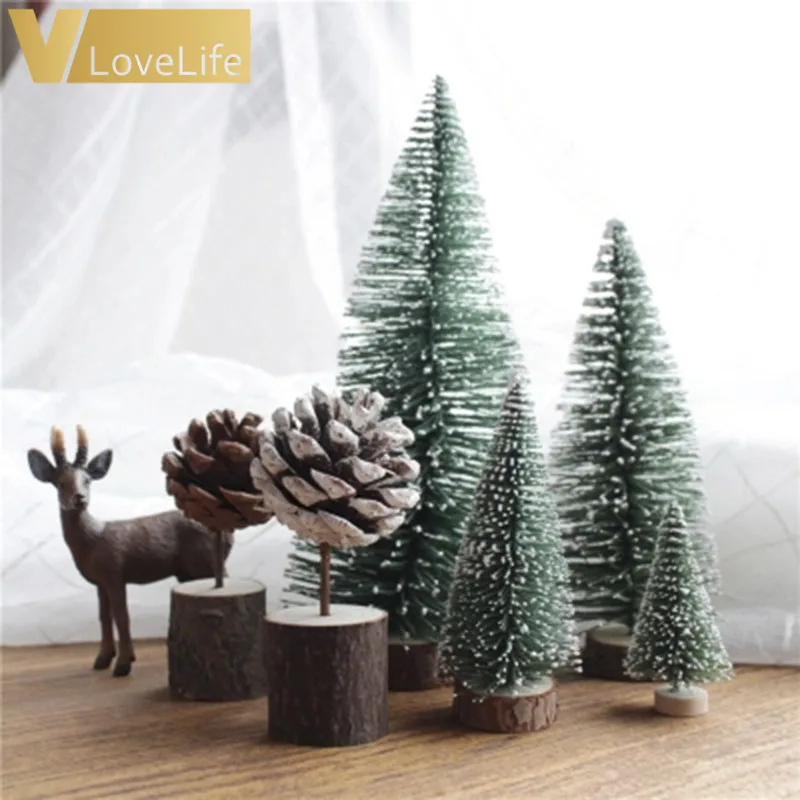 

15pcs DIY Christmas Tree Small Pine Tree Mini Trees 4.5cm Placed In The Desktop Home Decor Christmas Decoration Kids Gifts