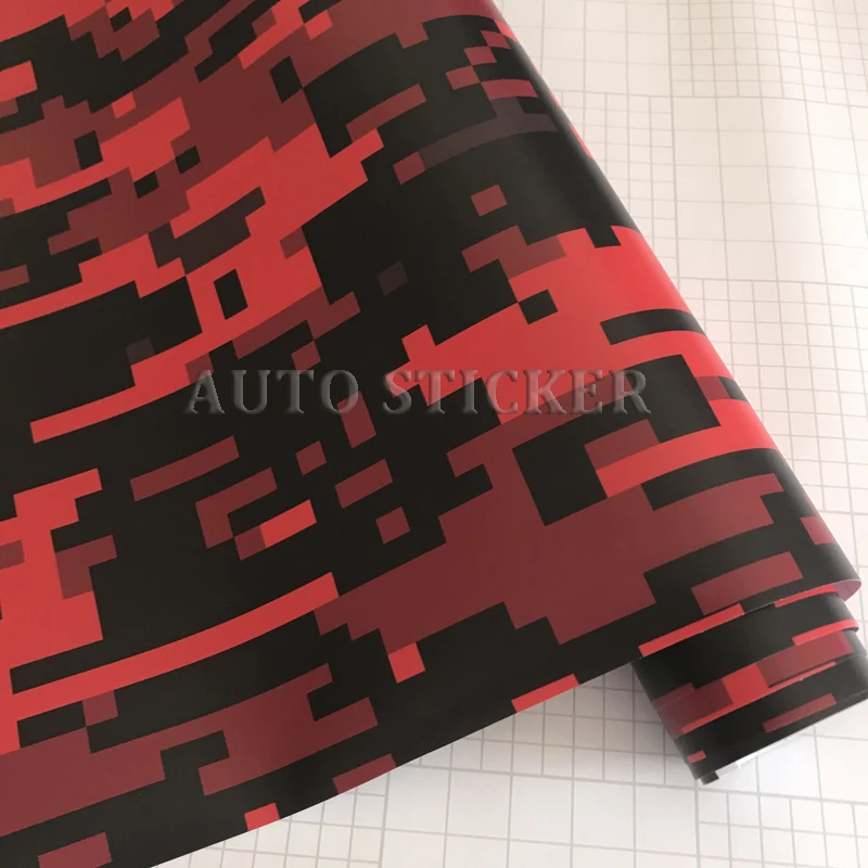 red black digit camo vinyl car wraps 5