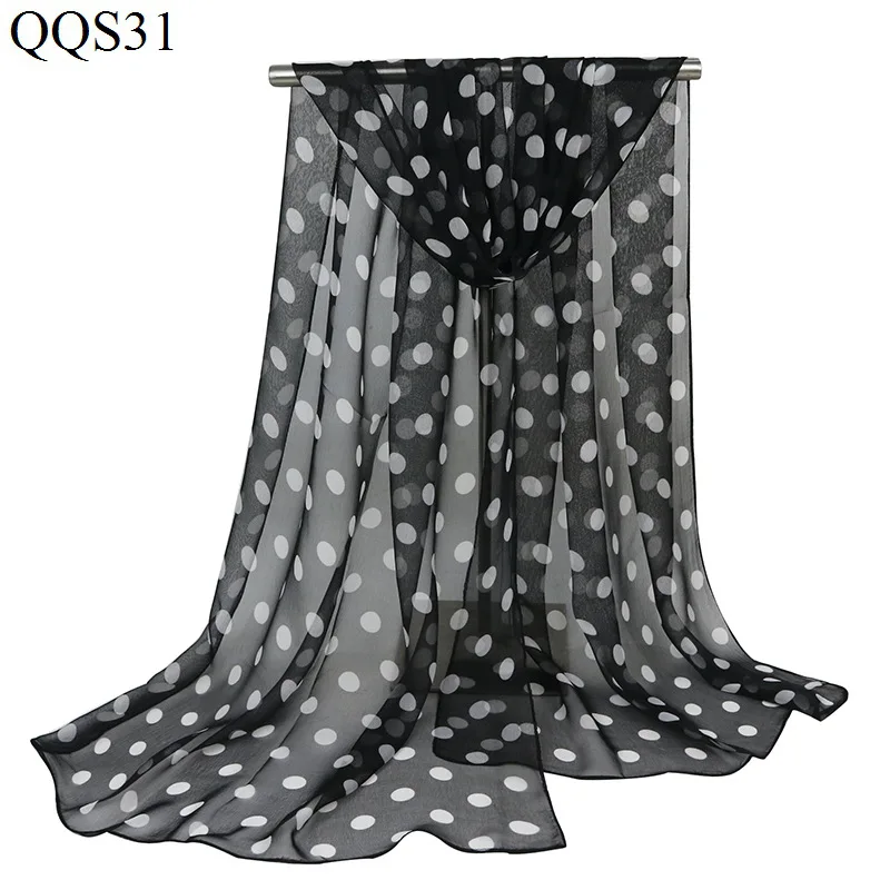 

F&U Polyester Long Circles Print Soft Scarf Wrap Luxury Shawl Special Craft Chiffon Touch Feeling Fashion For Women In 4 Seasons