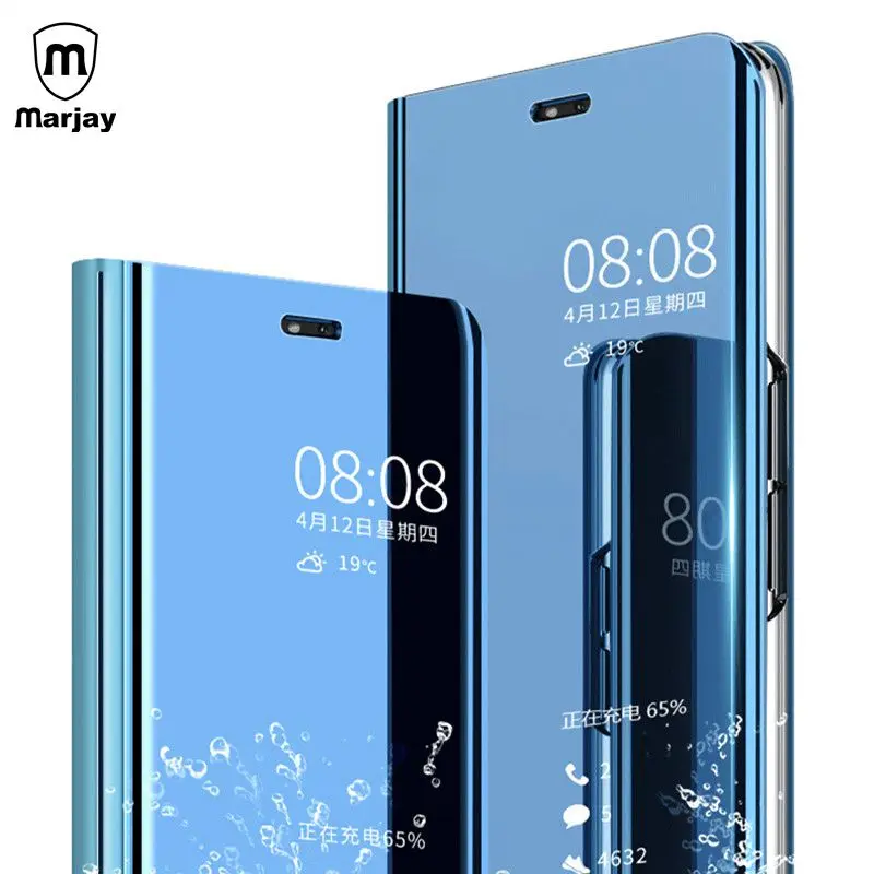 

Crouch Clear View Mirror Case For Samsung A5 2017 case Leather Flip Stand Cases For Samsung Galaxy Note 8 S8 S9 Plus Cover coque