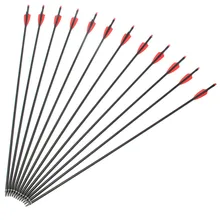 NEW ARRIVAL New Best Price 12 Pcs Whole Archery Hunter Nocks Fletched Arrows Fiberglass Target Bow Practice Crossbow Bolt Outdoo