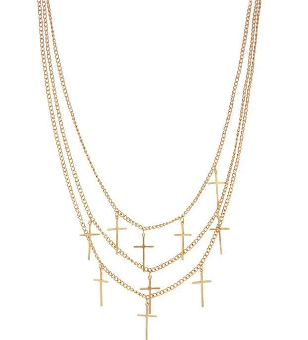 

Gothic Gold Chain Choker Necklace Fashion Multilayer Cross Necklaces Short Necklaces For Women Punk Jewellery Chokers