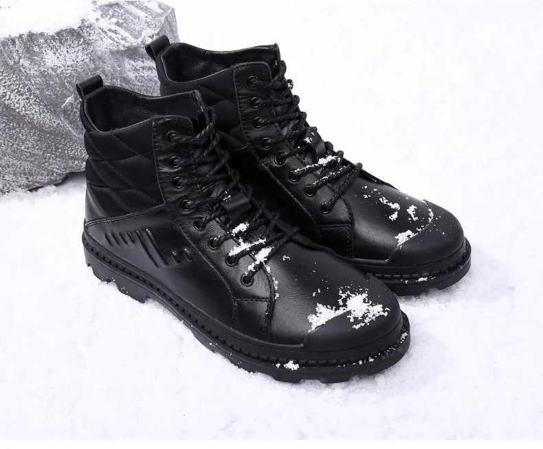 Reetene/новые кожаные мужские ботинки; сезон осень-зима; модные теплые коричневые ботильоны на шнуровке; большие размеры; мужские ботинки; Теплые повседневные рабочие ботинки