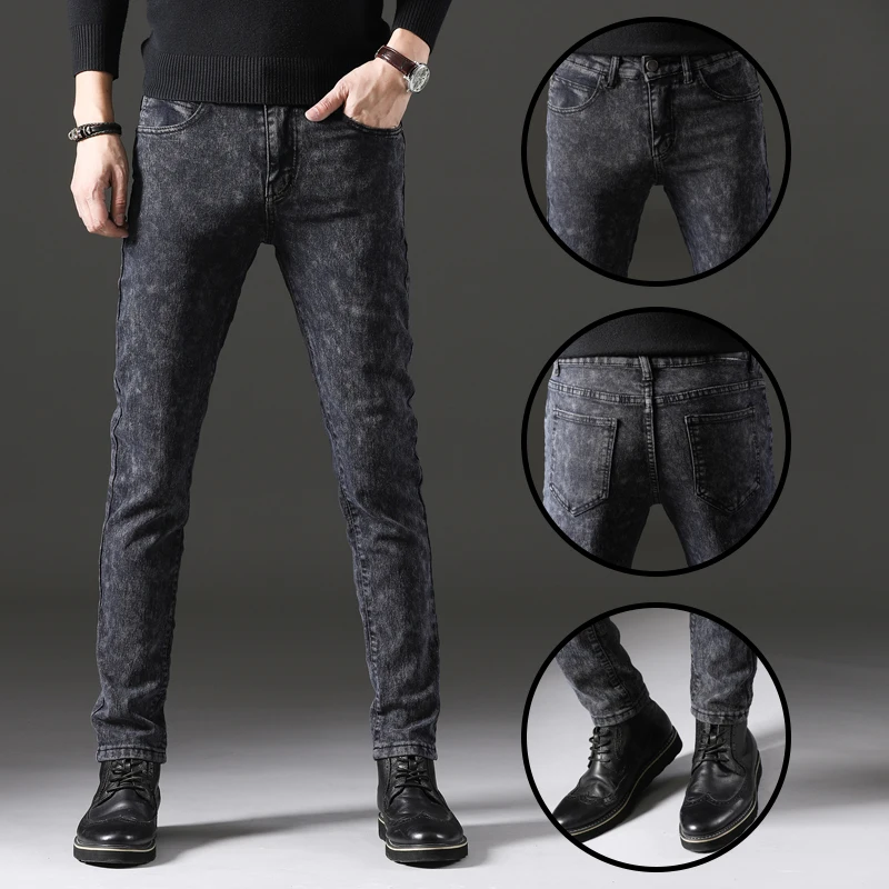 2018 New Men Style Jeans Snow Washed Classic Fashion Designer Denim Skinny Pant Men s Casual 4