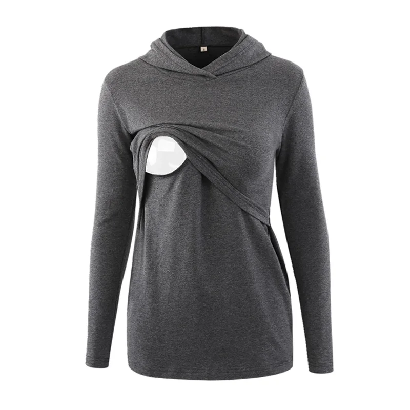 

Ecavus Womens Clothing Premama Breastfeeding Maternity Hoodies Long Sleeve Nursing Casual Top Pregnant Nurse Hoodies