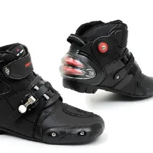 Новая мотоциклетная обувь для мотокросса, мотогонок, скоростные Кожаные Сапоги/Обувь черного цвета из водонепроницаемого материала