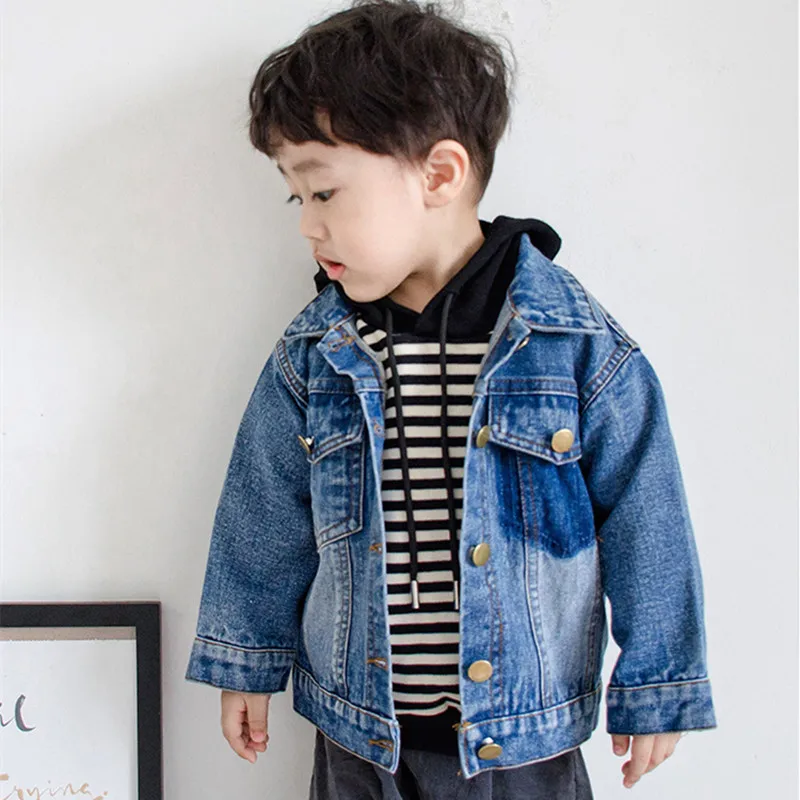 DFXD Baby Boy Spring Jacket 2018 New Fashion Denim Blue Kid Jeans