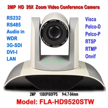 2.0Megapixel 1080P 20X Auto Zoom HD Video Camera Conference Lan IP HD-SDI DVI RTSP Dual stream H.265/H.264 For Remote Training