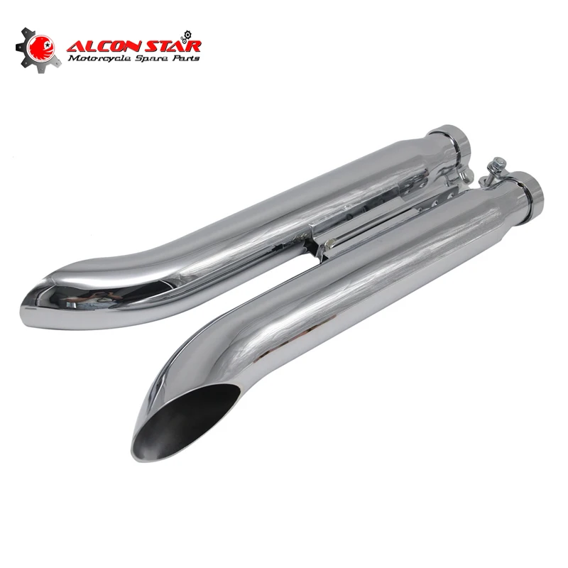 Alconstar-silenciador de motocicleta tubo de escape Retro cromado deslizamiento Vertical para Harley Sportster 883 Cruiser Chopper Cafe Racer