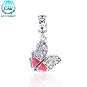 

Silver 925 Jewelry Butterfly Charm Pave Australian Crystal Bracelet Bangles Luxury Brand Gw Beads & Diy Jewelry Making S444