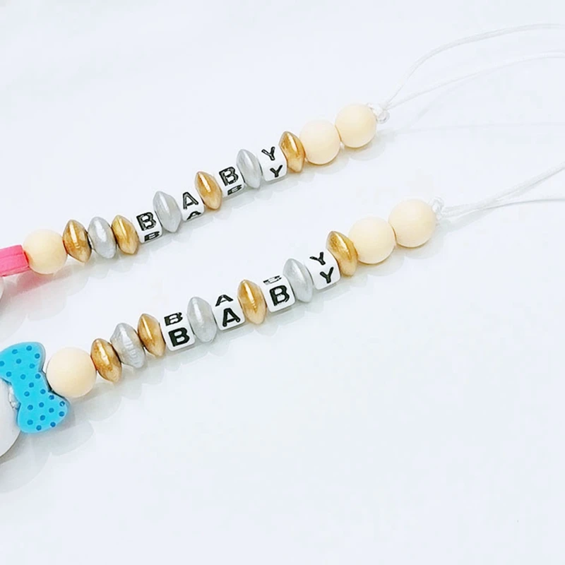 Jual Bayi Dot Klip Jaringan Bayi Anak anak Gadis Lucu Kartun Beruang Huruf Mainan Teether Dot Rantai Pemegang Set Makan Bayi Makan