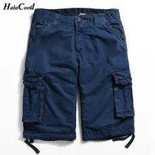 HALACOOD летние хлопковые мужские джинсовые шорты размера плюс, эластичные мужские комбинезоны с пятью очками