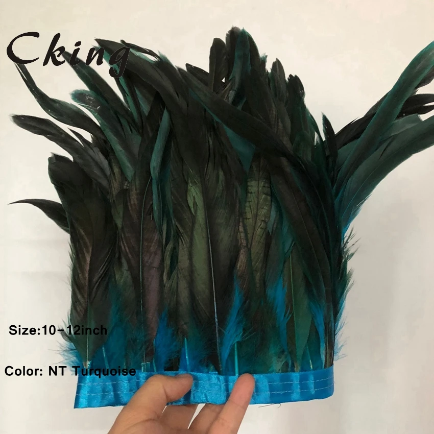 

1 Meter Rooster Tail Trims Coque Feather Trimming/Ribbon 25-30CM Feathers for Crafts Dress Jewelry Wedding decoration DIY Plumes