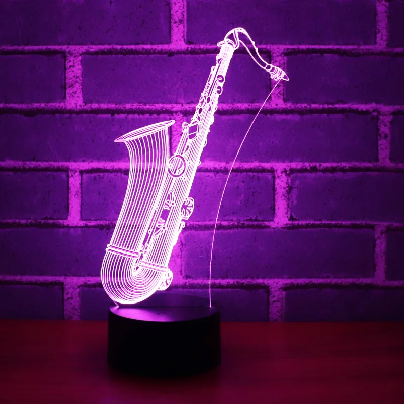 

2019 3D LED Night Light Sax Music Instruments Saxophone with 7 Colors Light for Home Decoration Lamp nightlight marvel