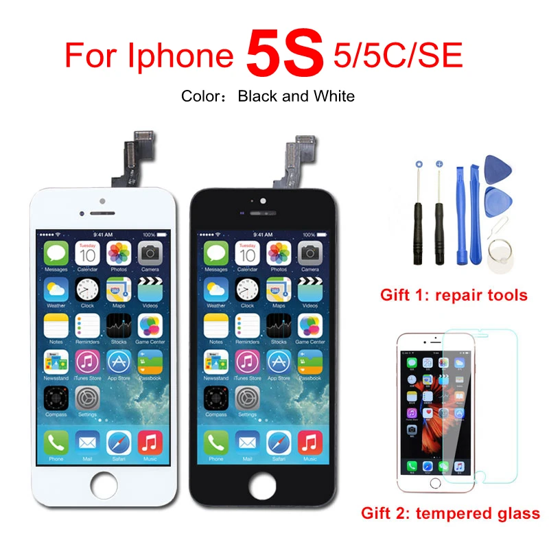 Низкая цена для iphone 5c 5 s ЖК экран ремонт разбитых с сенсорным экраном в сборе