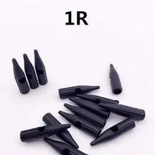 300 шт./компл. черные игольчатые колпачки Размер 1R качество одноразовые иглы для макияжа пластиковые наконечники для перманентного макияжа