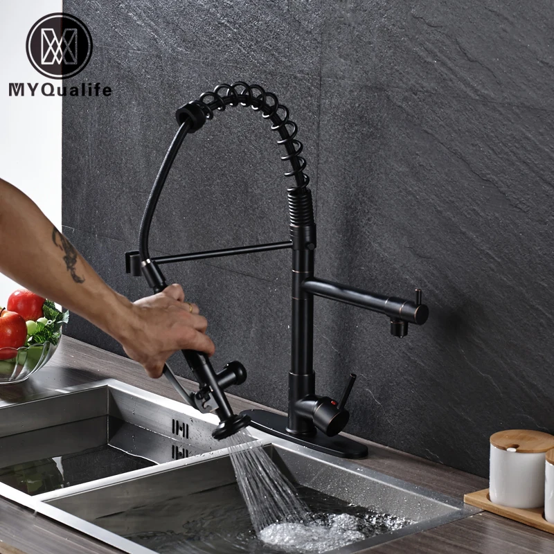 Newly Design Blackened Bronze Finish Kitchen Sink Faucet Black