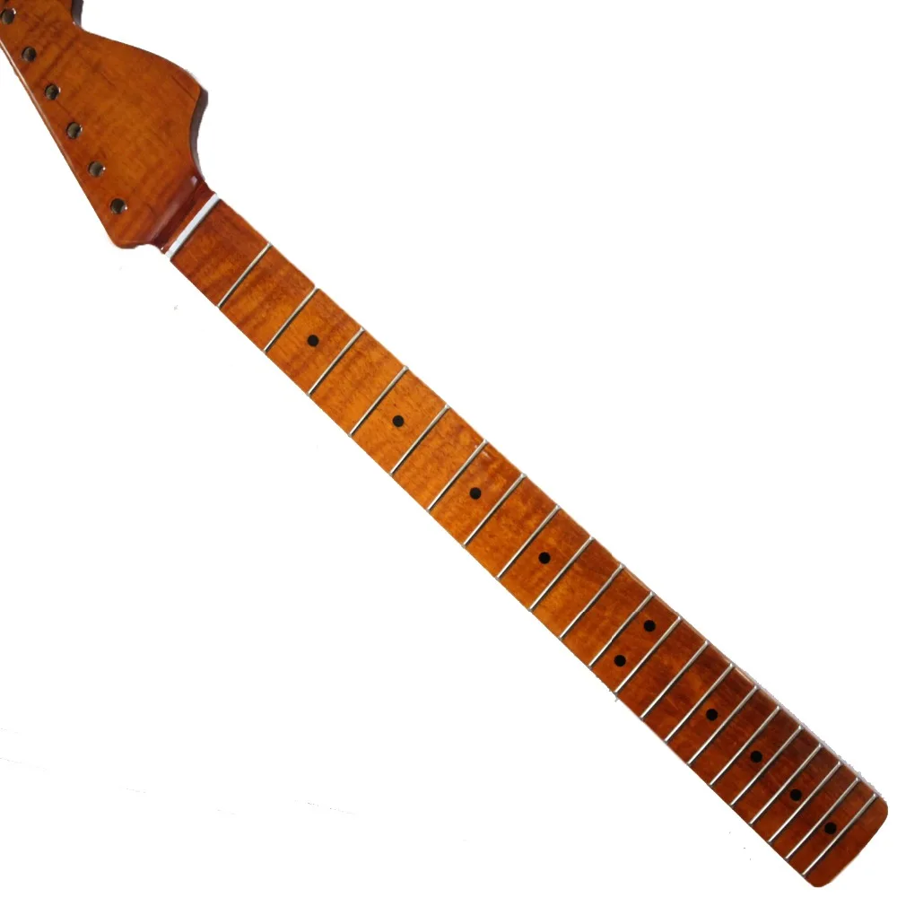 Заказная электрическая гитара с изображением пламени шеи