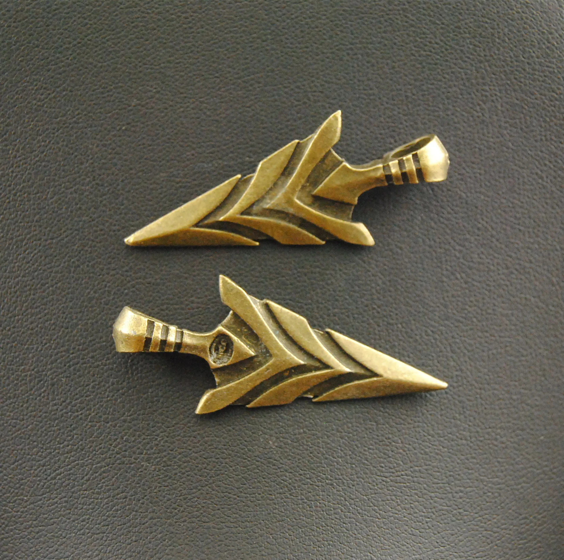 2pcs Bronze Arrow Head Pendants For Jewelry Making DIY Handmade Craft