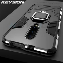 KEYSION Magic Phone Case For Oneplus 7 Pro Case Finger Ring Car Holder Soft TPU Edge Shockproof Back Cover For Oneplus 7 1+7 6t
