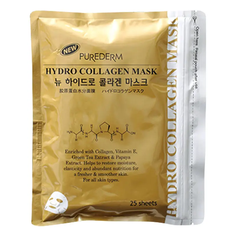 Новая коллагеновая маска PUREDERM золотые 25 листов с золотом Анти Старение