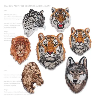 

Maxsin 5pcs/lot Tiger Leopard Wolf Embroidered Patch Iron on Applique Motorcycle Jeans Patches Bag Jacket Badges for Clothing