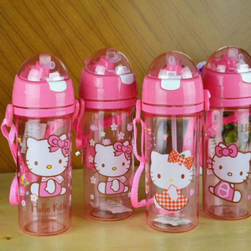 

Hot Selling Printed Hello Kitty My Bottle Rope Cartoon Sport Drinking Water Bottle for Kids Gift Feeding