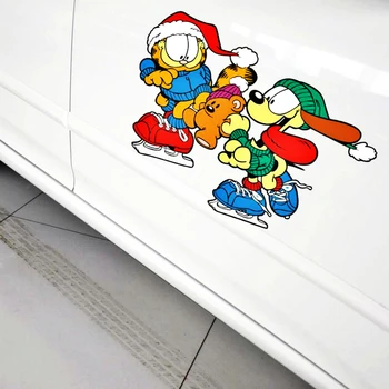 

Aliauto Cartoon Sticker Funny Christmas Garfield Decal Car Accessories for Ram Caliber Avenge Charger Viper Durango Journey
