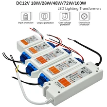 Driver 18w/28w/48w/72w/100, fonte de alimentação led, 1 peça adaptador w transformador de iluminação para lâmpada led