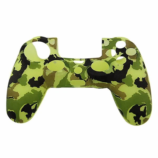 Takiesy 8 цветов Силиконовый Камуфляжный защитный кожаный чехол для sony Dualshock 4 PS4 DS4 Pro тонкий контроллер - Цвет: Зеленый