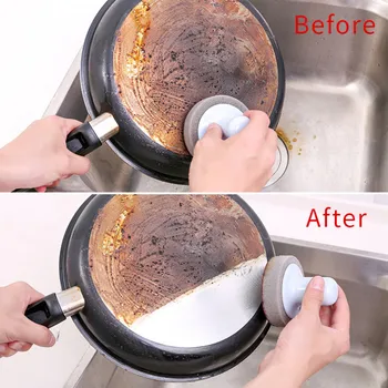 

Scouring Magic Clean Sponge Brush Rub Pot Rust Focal Stains Removing Kitchen Nano Emery Handheld^40