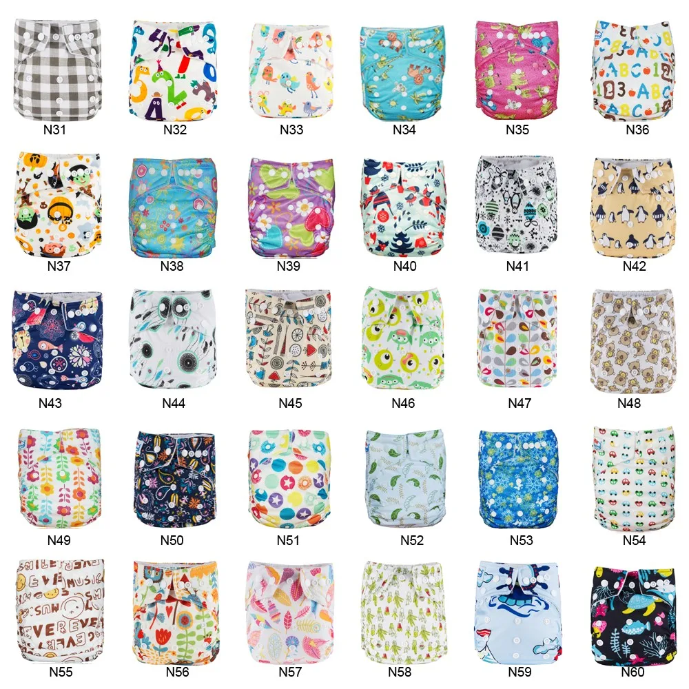 

Panales Ecologicos BABYLAND 30pcs Cloth Diaper & Absorbents Waterproof Diaper Microfleece Pocket Diaper Prevent Leakage Nappies