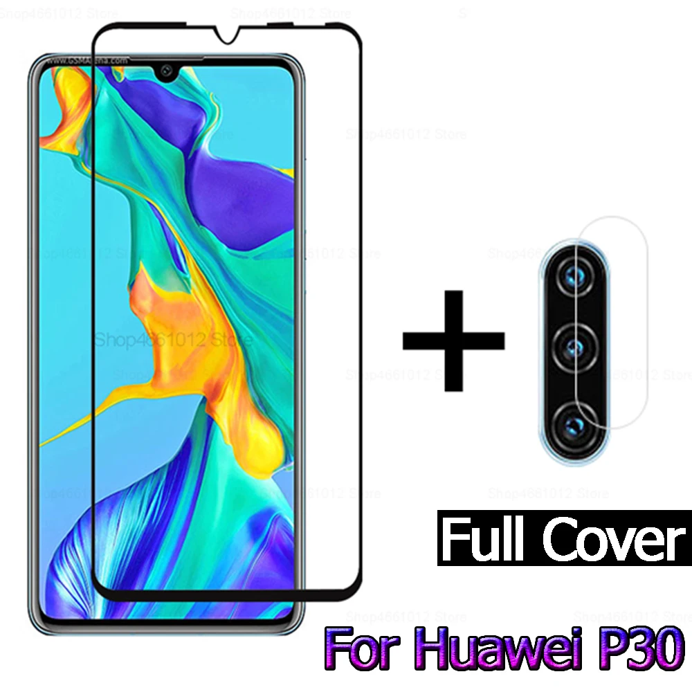 Защитное стекло 2 в 1 для Huawei P30 закаленное объектива камеры защита