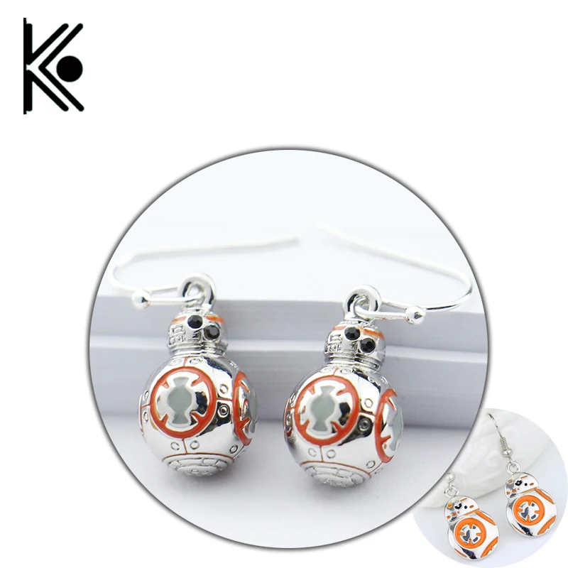 

2 style Star Wars jewelry BB8 Earrings Women Movie Star Wars Robot 3D Pendant Fashion Drop Earrings For Women Moive Jewelry