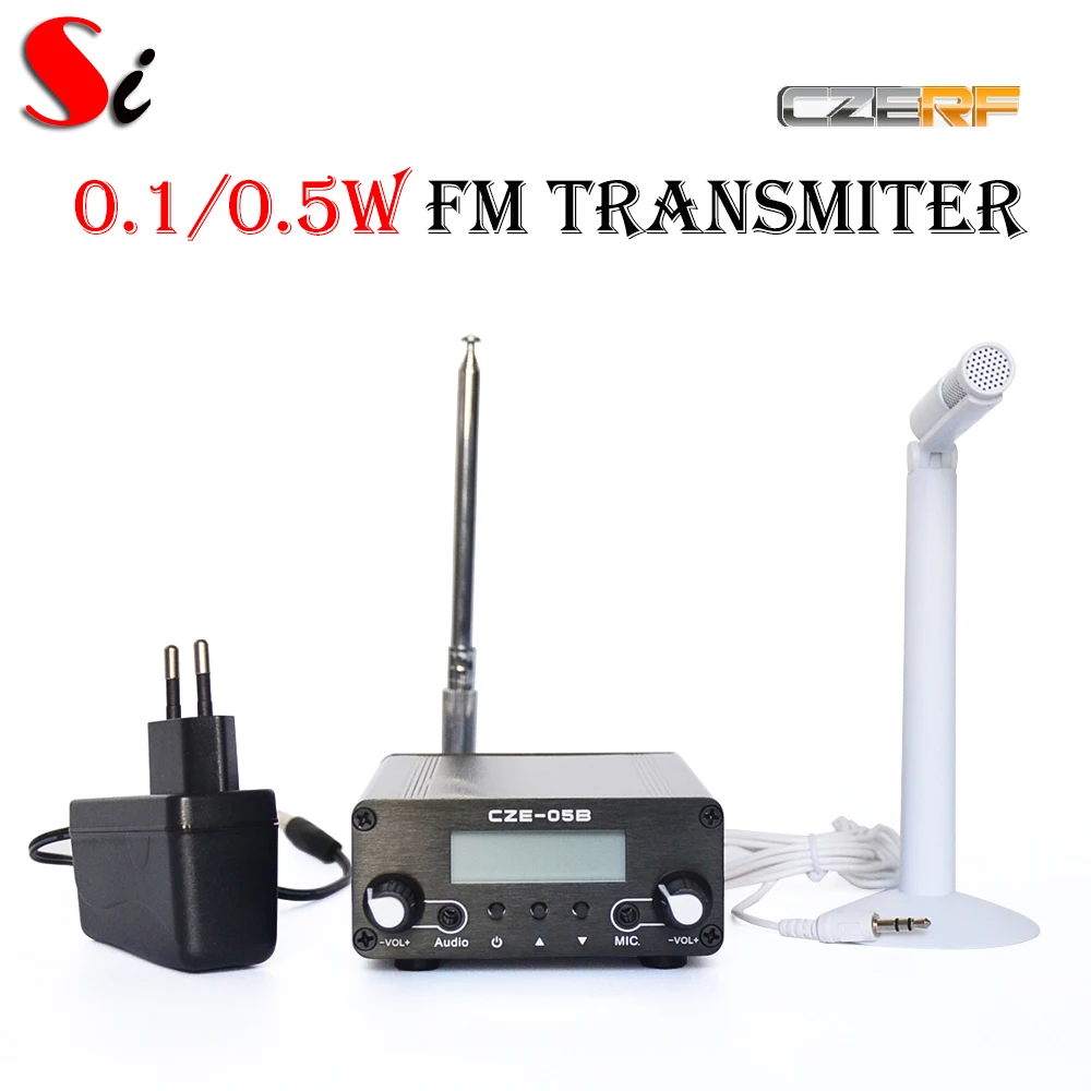 

CZE-05B 0.1W/ 0.5W FM transmitter stereo pll radio broadcast Ant PS MIC Kit