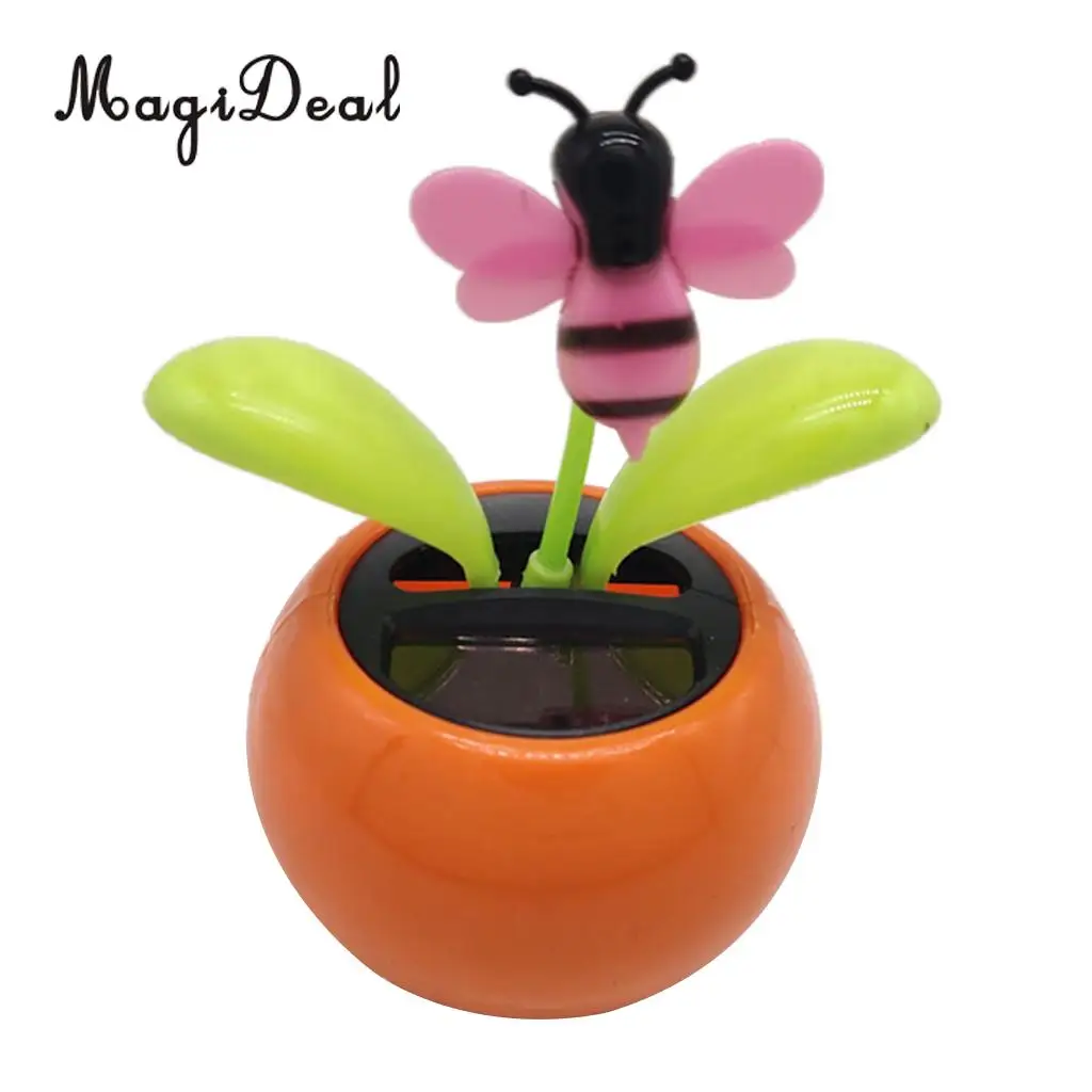 Solar Powered Sunflower Insect Dancing Doll Home Decor Honeybee