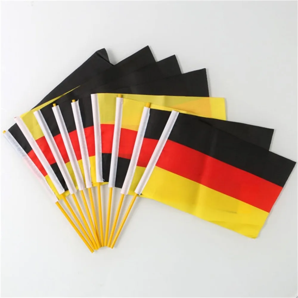 

10 Piece New Small Federation Hand Waving National Flag Russia/Germany 21*14cm