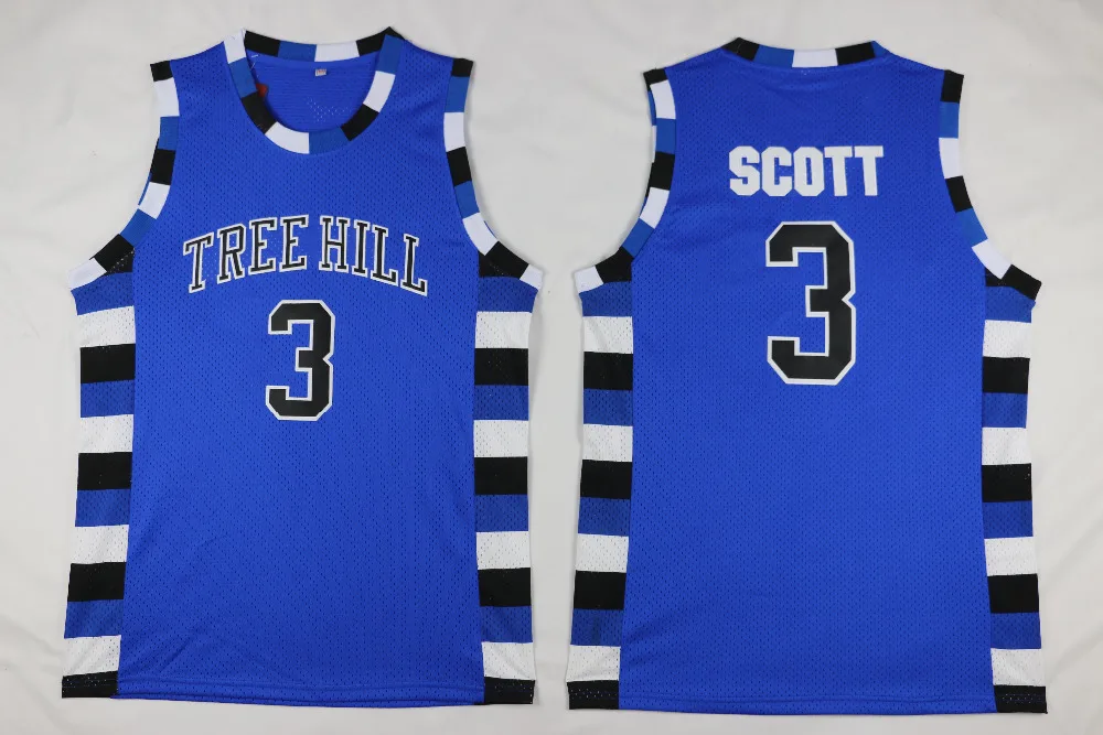 3 One Tree Hill Movie Basketball Jersey Lucas Scott Stitched