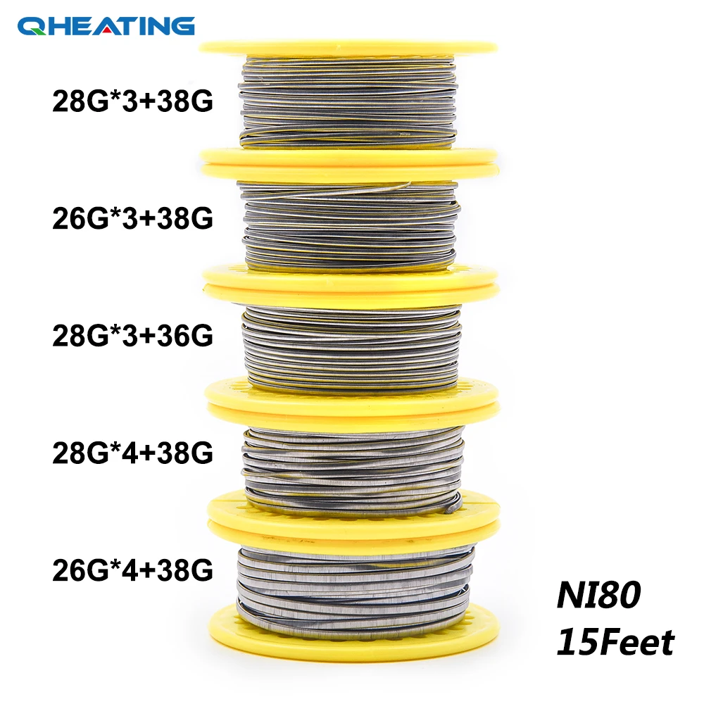 

Hot 5m/roll NEW Clapton Wire for RDA RBA Rebuildable Atomizer Heating Wires Coil Alien Clapton Heating Pure NI80 All parallel