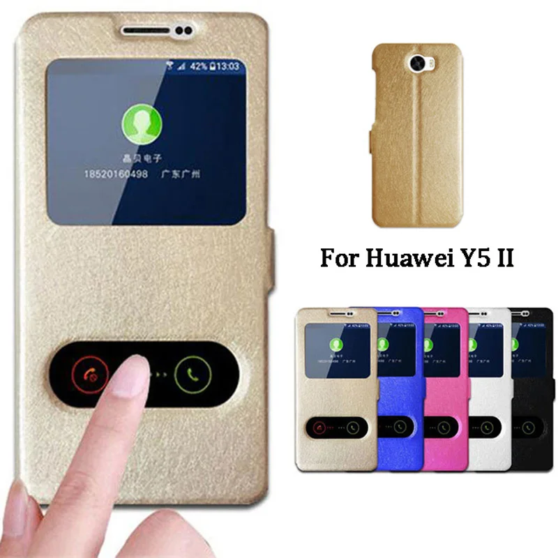 

For Huawei Y5 II Case 5.0 inch Quick View Window Flip Stand Cover For Huawei Y5 ii Y5II 2 Case Phone Cases CUN L21 U29 L01 5.0''